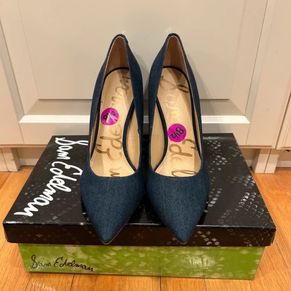 Sam Edelman Navy Blue Pointed Heels